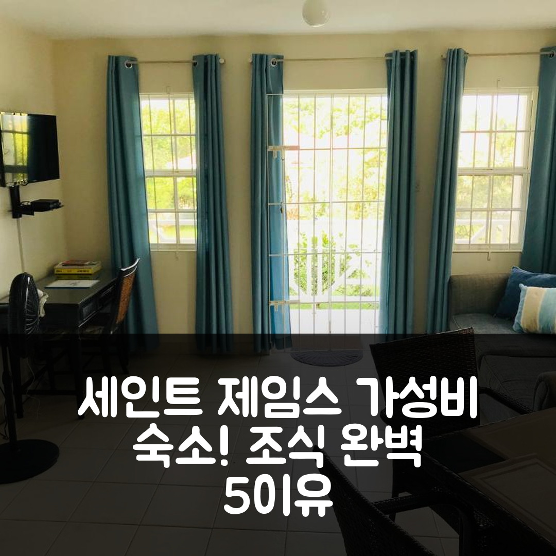 세인트 제임스 숙소 여행 호텔 추천 터틀 리지 아파트먼트 | 가성비 최고 위치와 조식 완벽한 5가지 이유