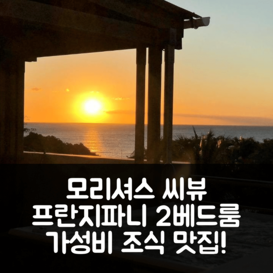 모리셔스 숙소 여행 호텔 추천 프란지파니에 2베드룸 씨뷰 펜트하우스 | 가성비와 조식이 뛰어난 7가지 이유