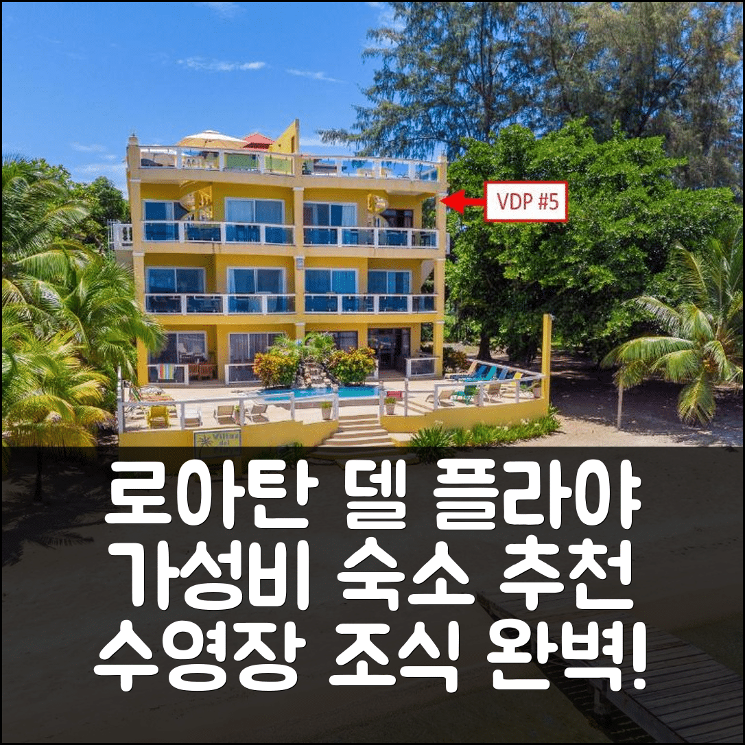 로아탄 섬 숙소 여행 호텔 추천 델 플라야 펜트하우스 5 | 가성비와 수영장 위치 조식 5가지 매력 포인트